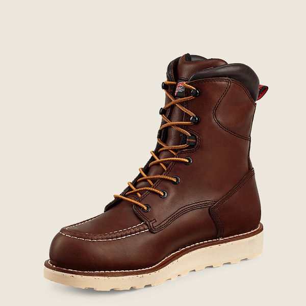 Red Wing Work Boots Traction Tred - 8-inch Waterproof Soft Toe - Burgundy - Mens ZEP864019